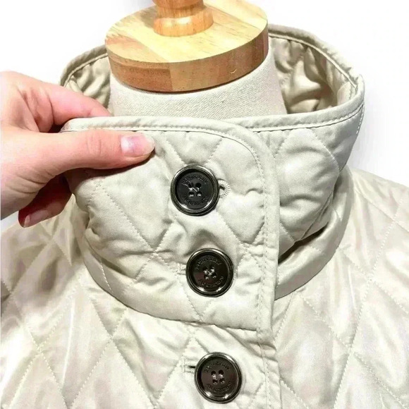 Burberry Nova Check Diamond Quilted Beige Barn Button Jacket Coat Size XL - Picture 4 of 14